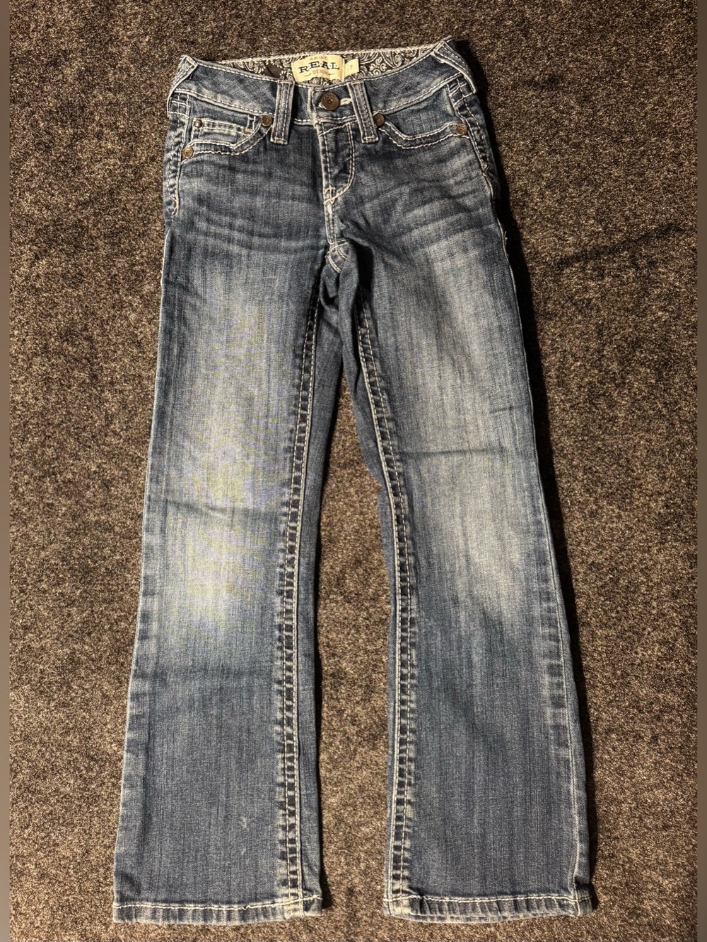 Ariat REAL Raquel Boot Cut Jeans Girls 7 Western Cowgirl